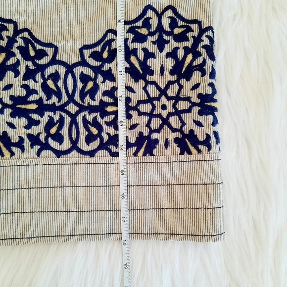 Vintage Anthropologie Floreat linen blend embroidered skirt 6 - Picture 7 of 10